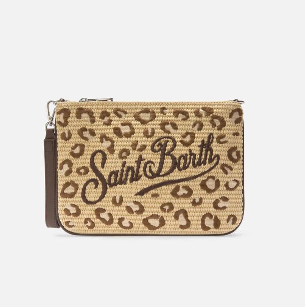 MC2 Parisienne pouch con fantasia leopardata ricamata e tracolla removibile