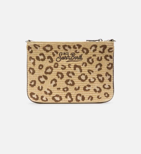 MC2 Parisienne pouch con fantasia leopardata ricamata e tracolla removibile