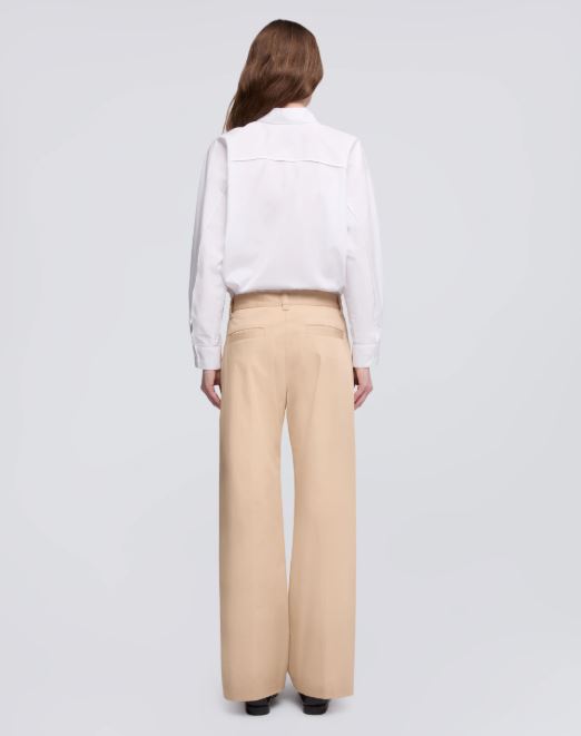 PANTALONE IN EXTRA FINE TWILL DI COTONE TINTO PEZZA