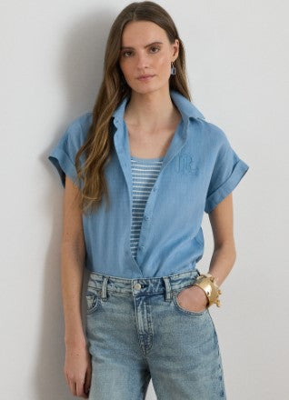 camicia in lino a maniche corte