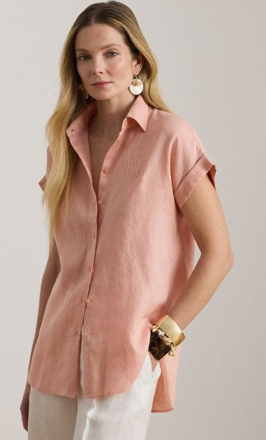 camicia in lino a maniche corte