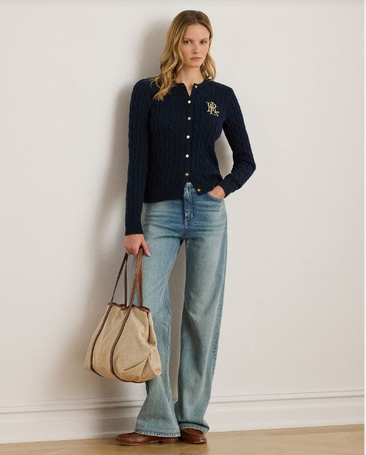 CARDIGAN IN COTONE A TRECCE
