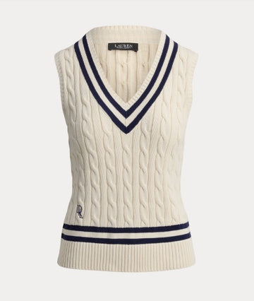 gilet da cricket a trecce in cotone