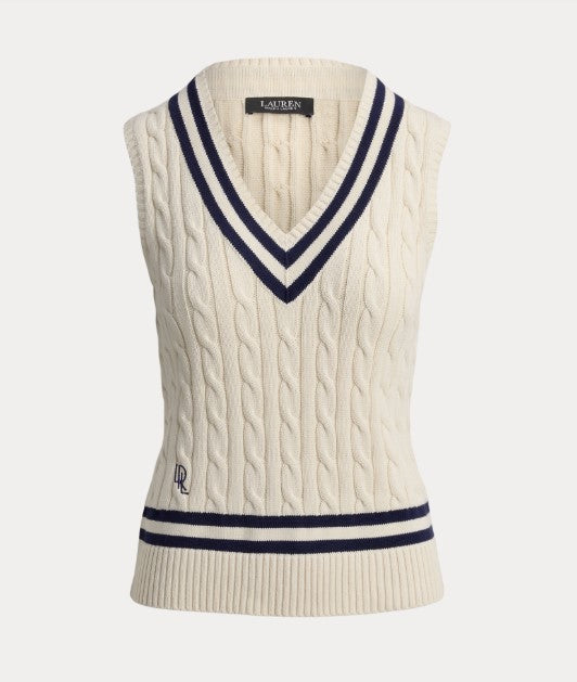 gilet da cricket a trecce in cotone