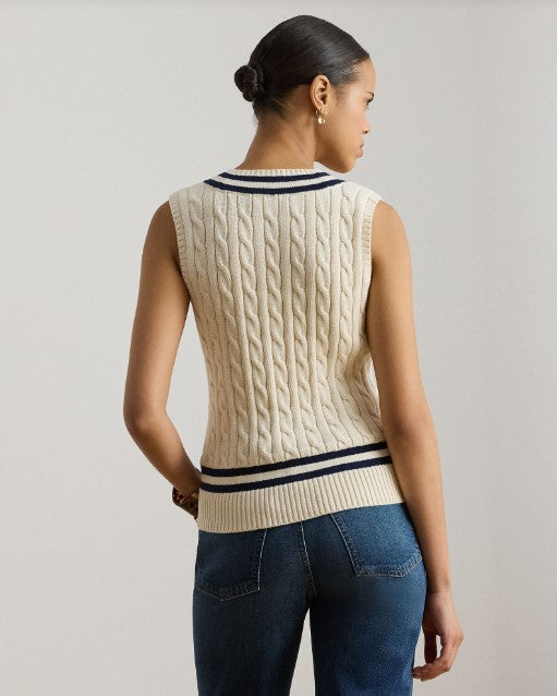 gilet da cricket a trecce in cotone