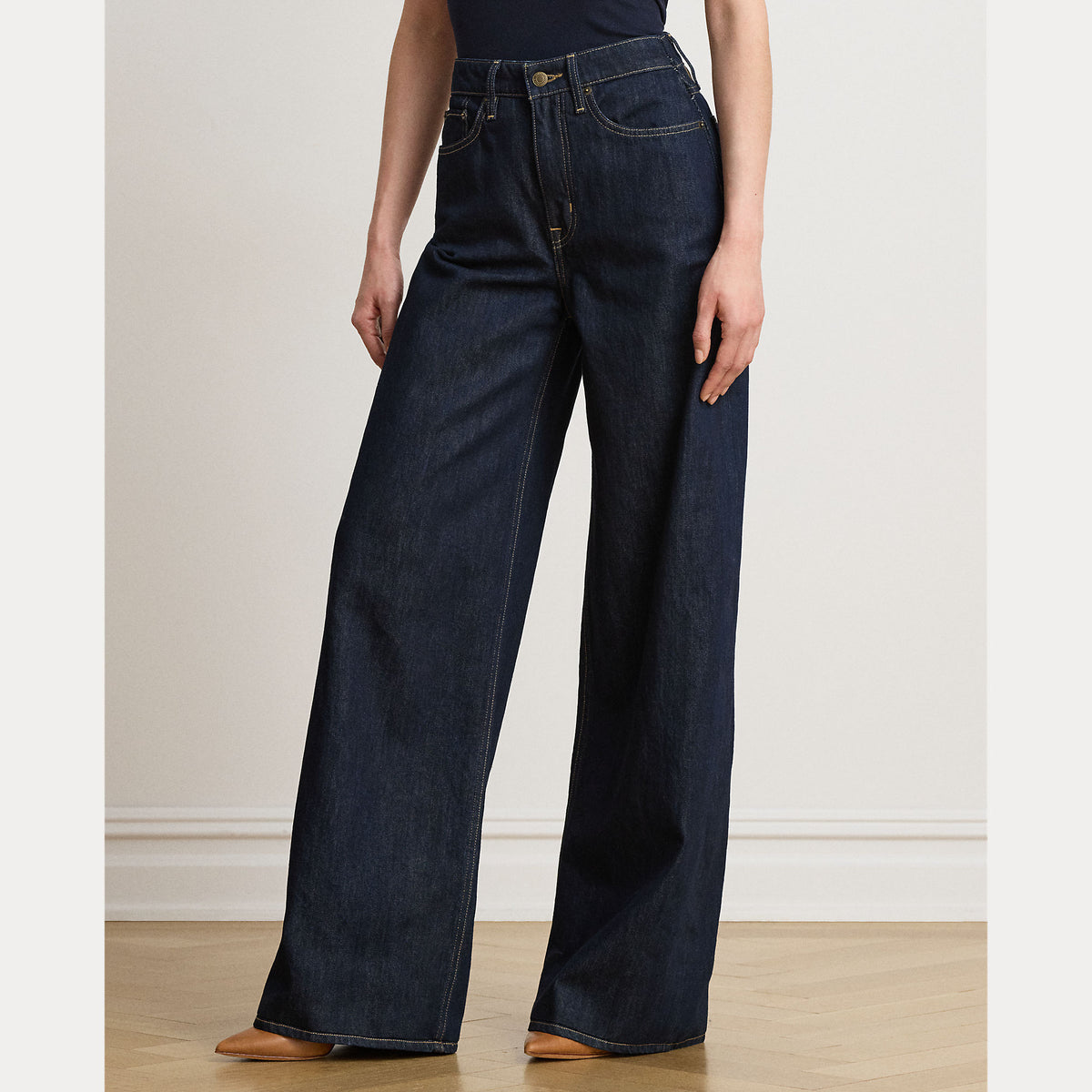 JEANS A VITA ALTA E GAMBA LARGA
