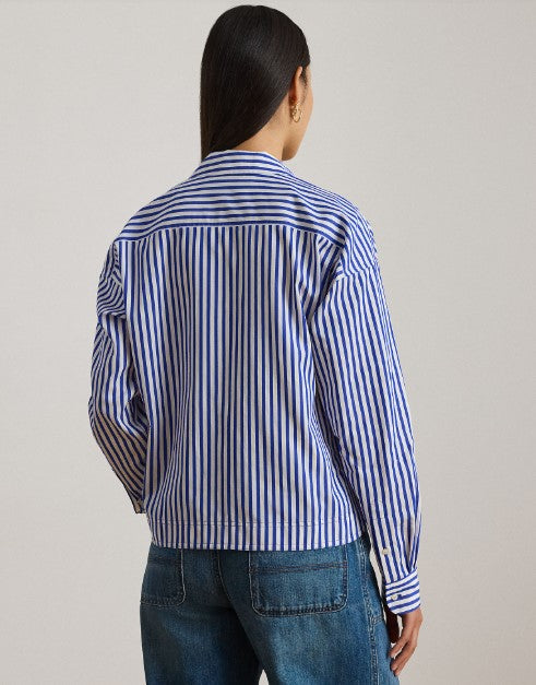 CAMICIA CORTA IN COTONE A RIGHE