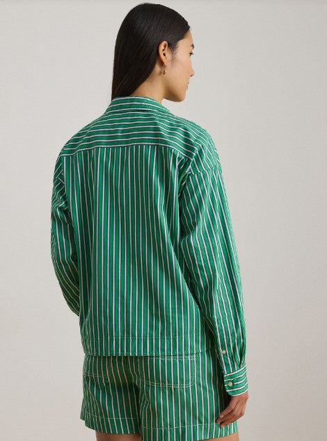 CAMICIA CORTA IN COTONE A RIGHE