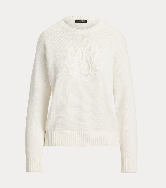 maglia in cotone pettinato con logo ricamato