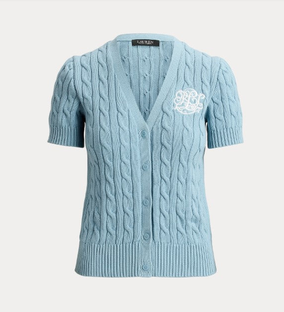 cardigan a maniche corte in cotone  trecce