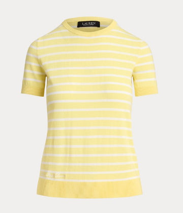 maglia a maniche corte in cotone a righe