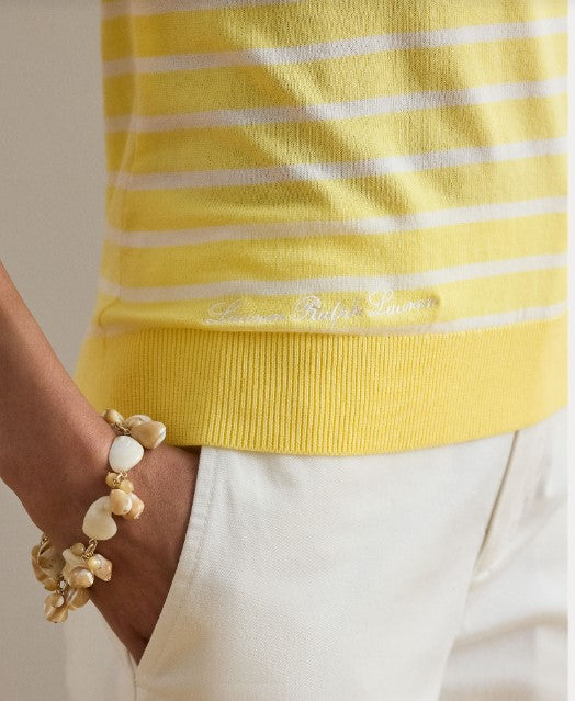 maglia a maniche corte in cotone a righe