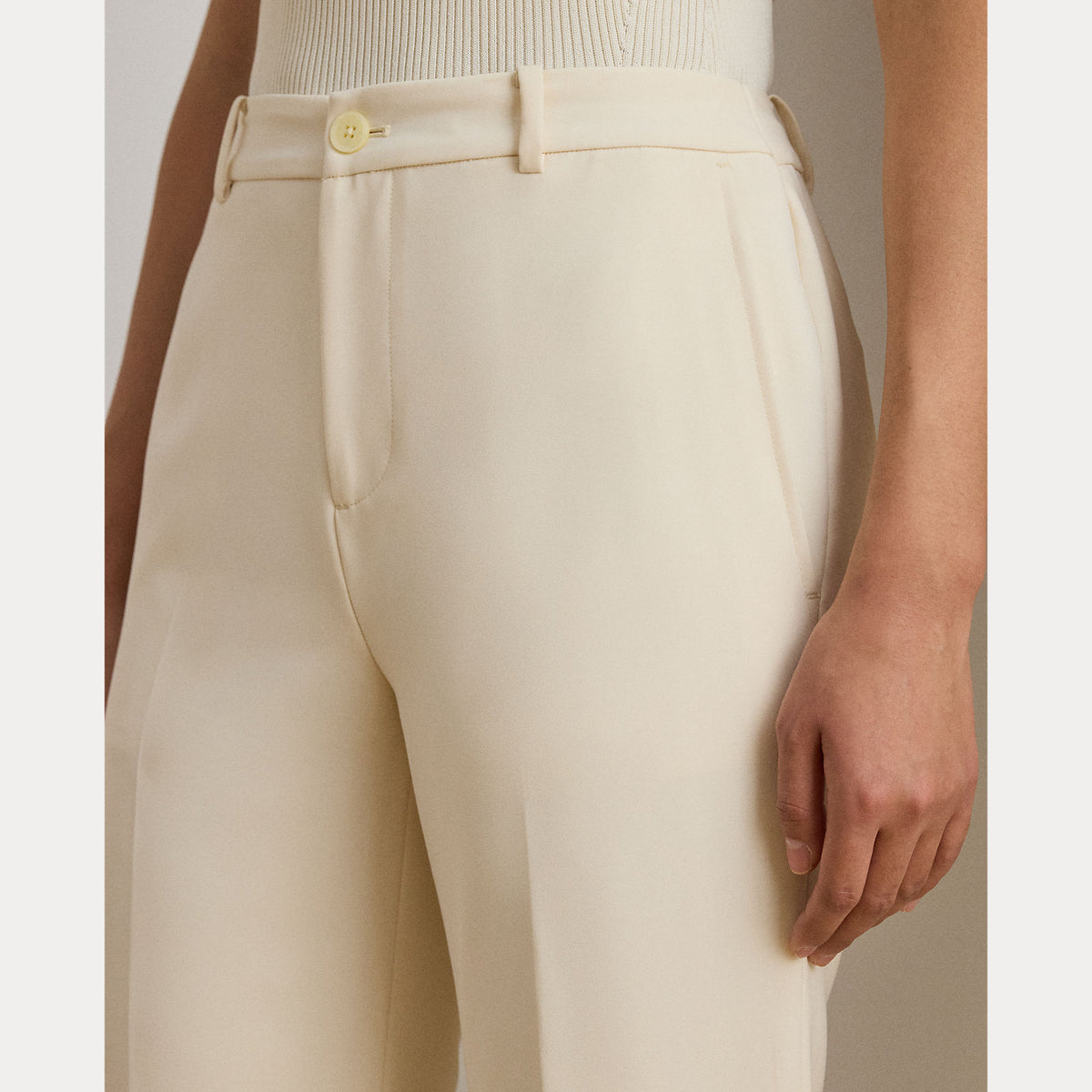 PANTALONI DRITTI IN CREPE ELASTICIZZATO