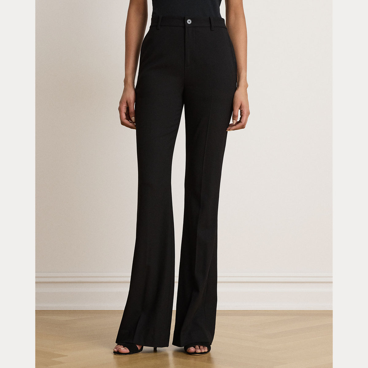 PANTALONI DRITTI IN CREPE ELASTICIZZATO