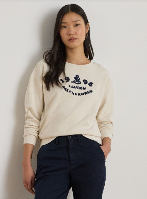 maglione in cotone con logo