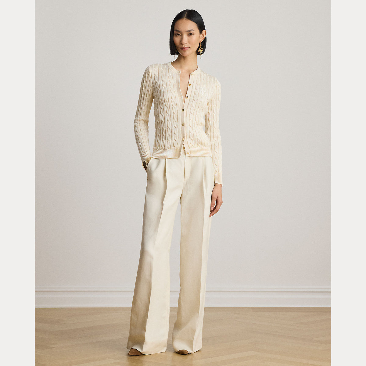 Cardigan in misto cotone a trecce