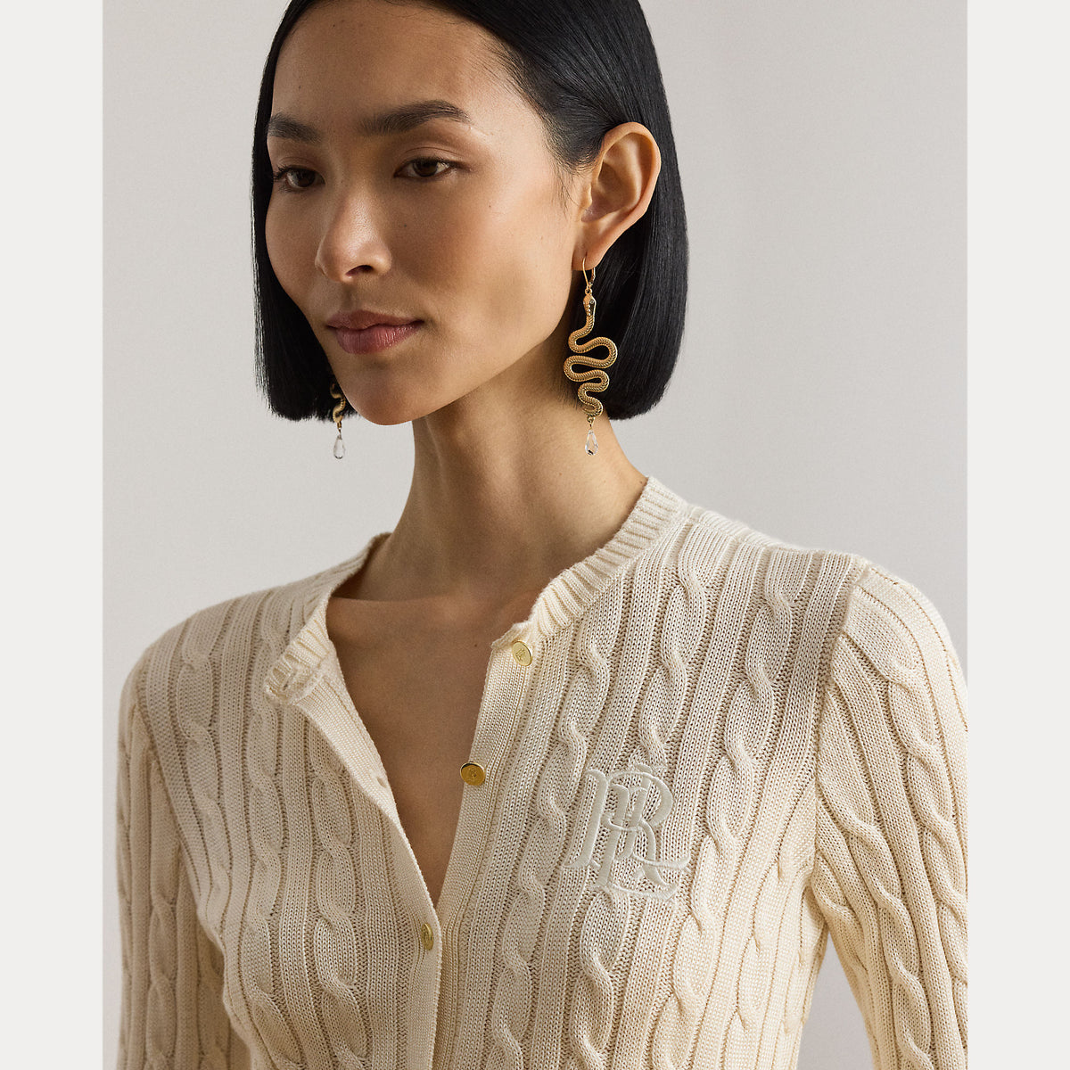 Cardigan in misto cotone a trecce
