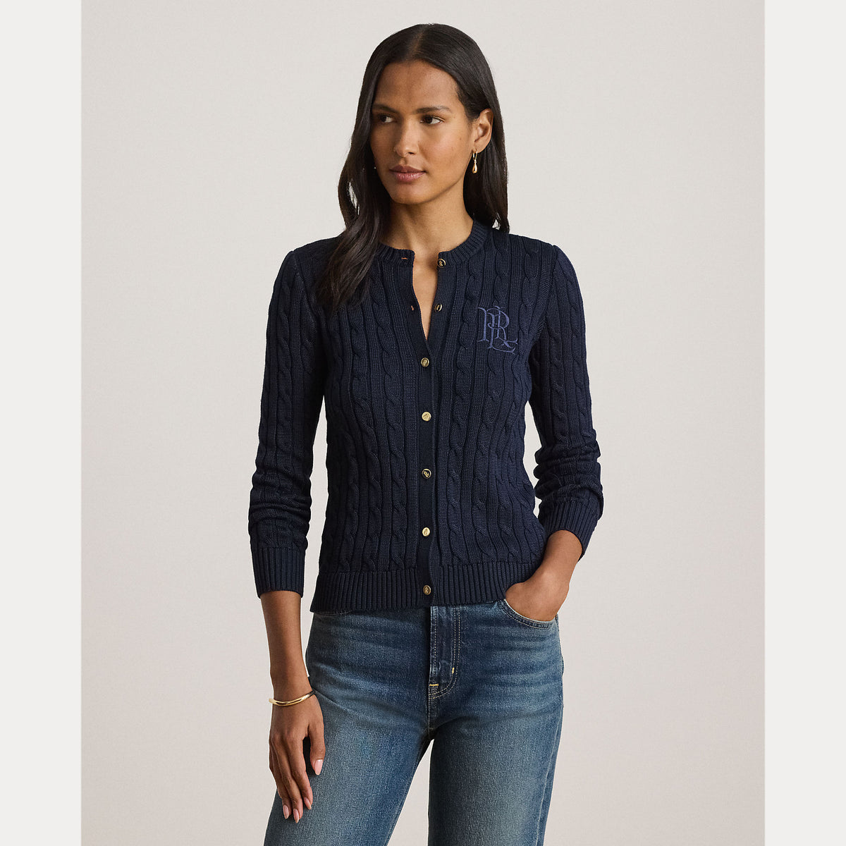 Cardigan in misto cotone a trecce