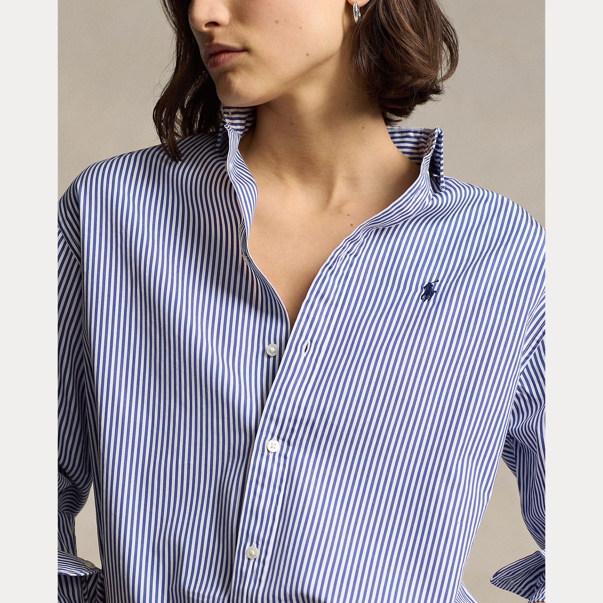 CAMICIA IN COTONE A RIGHE DAL VESTIBILITÀ RILASSATA