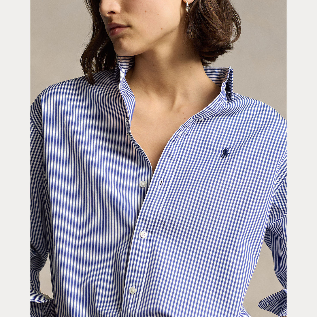 CAMICIA IN COTONE A RIGHE DAL VESTIBILITÀ RILASSATA