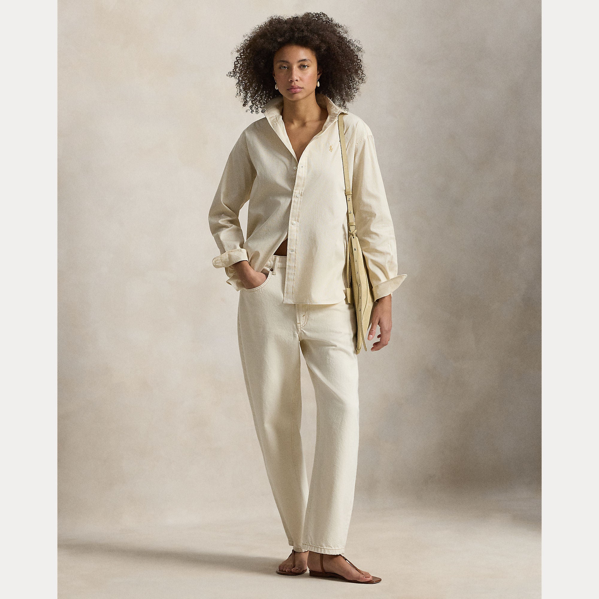 CAMICIA IN COTONE A RIGHE DAL VESTIBILITÀ RILASSATA