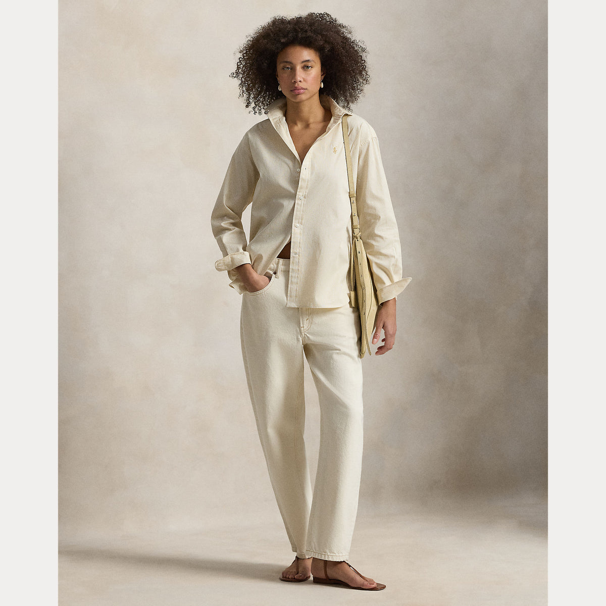 CAMICIA IN COTONE A RIGHE DAL VESTIBILITÀ RILASSATA