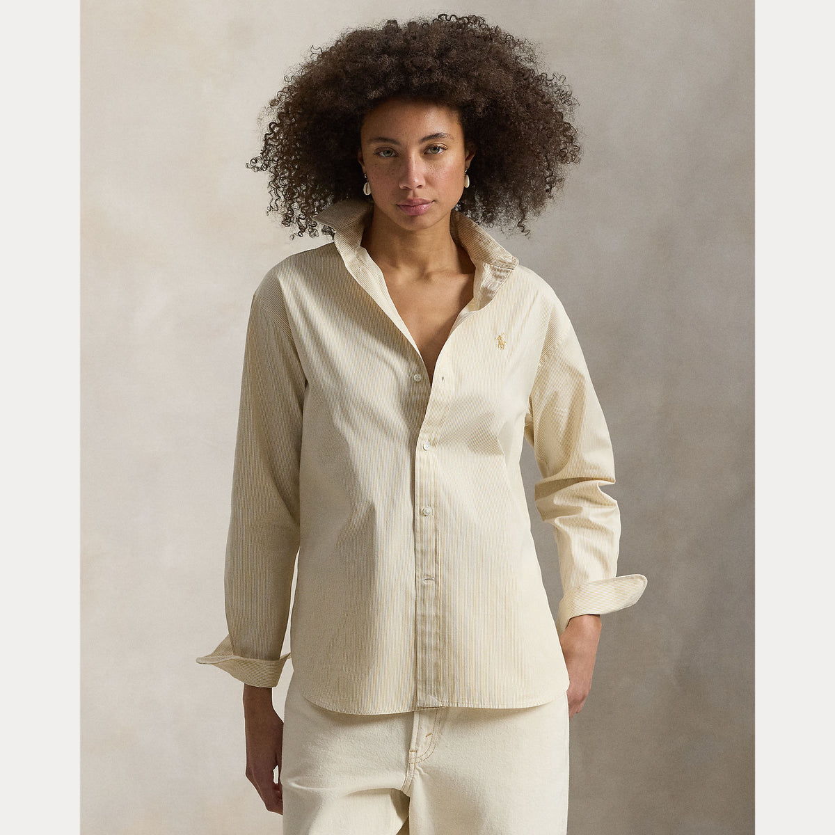 CAMICIA IN COTONE A RIGHE DAL VESTIBILITÀ RILASSATA