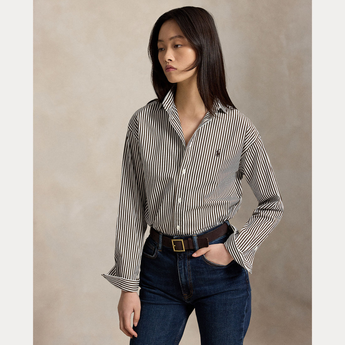 Camicia a righe in cotone dalla vestibilità comoda