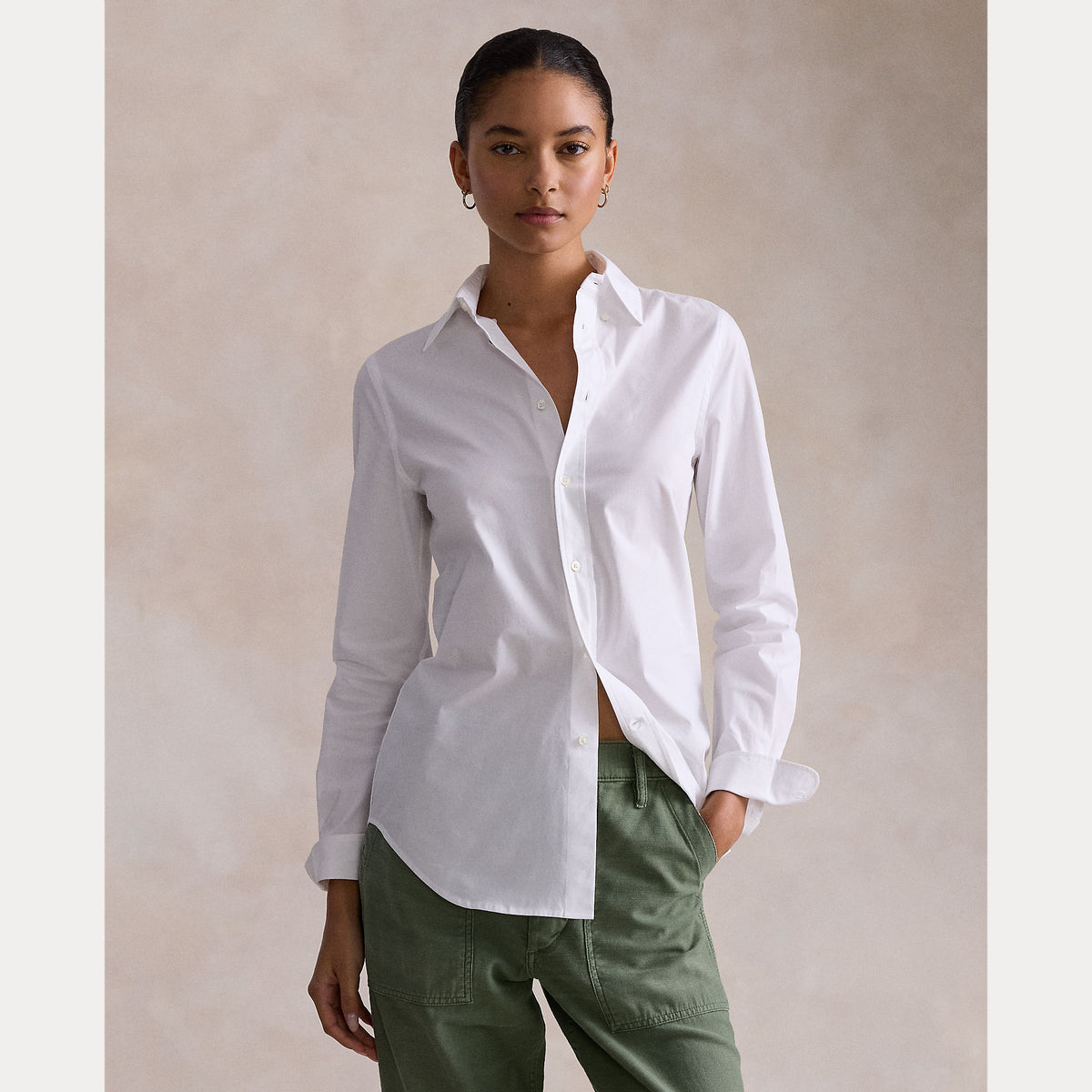 CAMICIA IN COTONE ELASTICIZZATO SLIM FIT