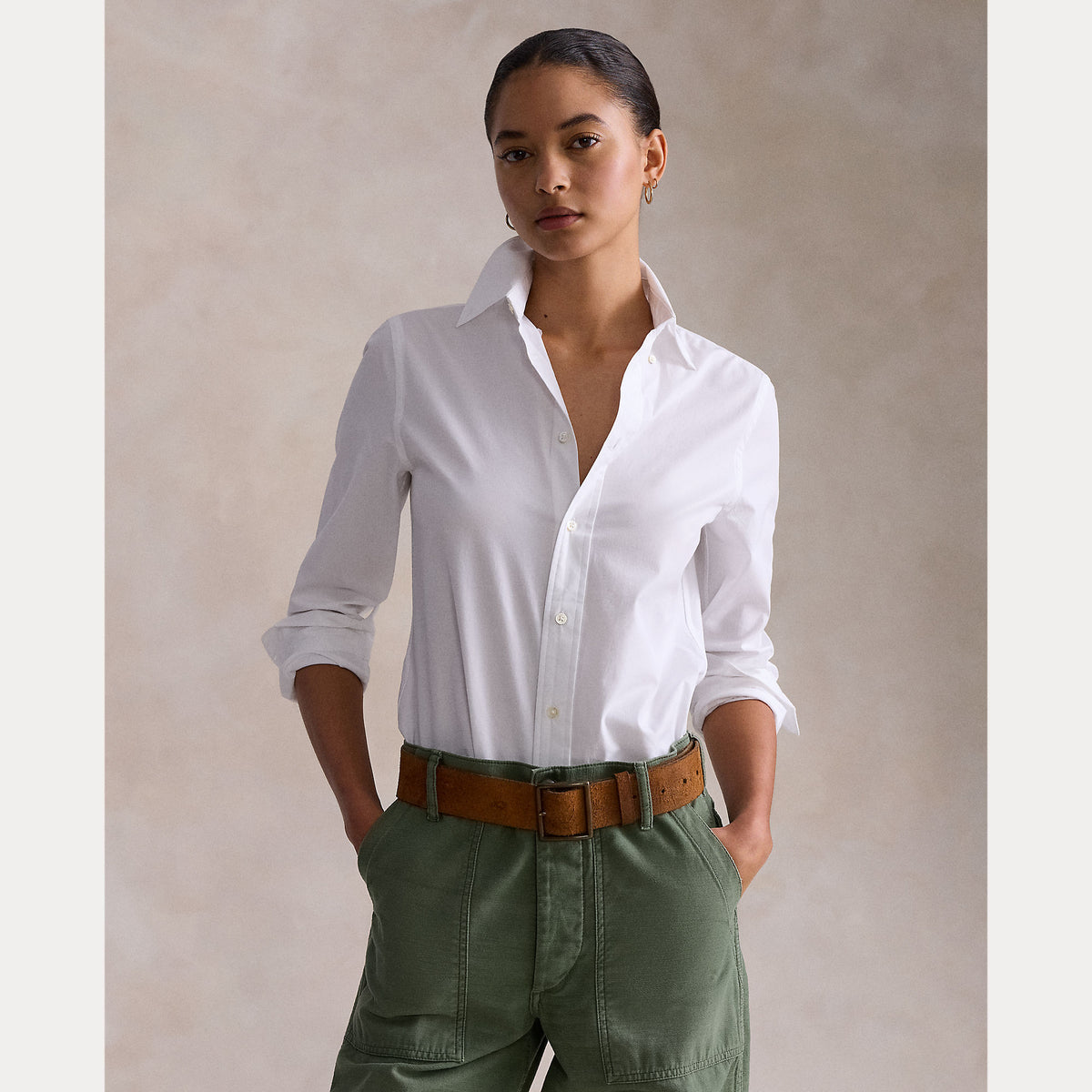 CAMICIA IN COTONE ELASTICIZZATO SLIM FIT