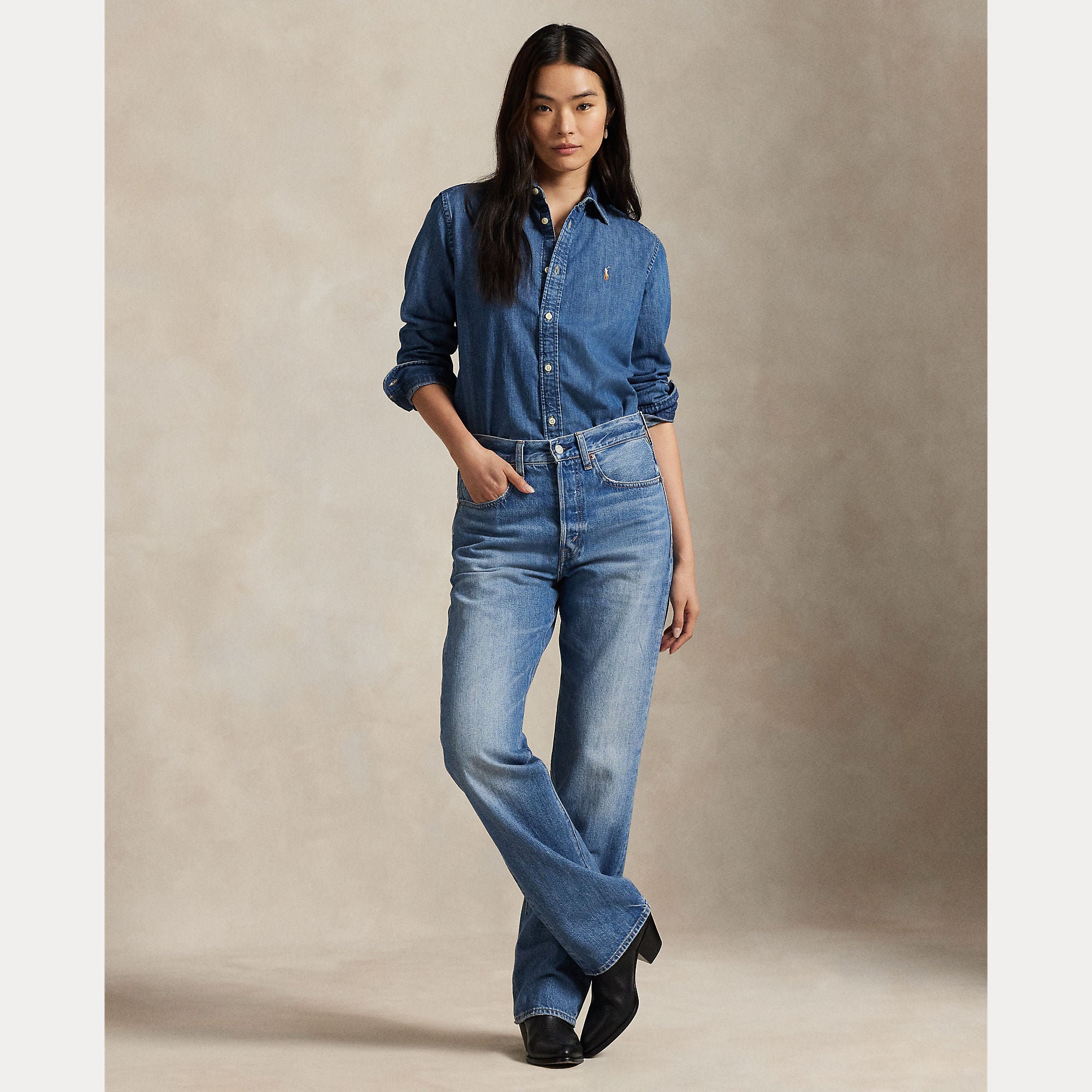 CAMICIA IN DENIM SLIM FIT