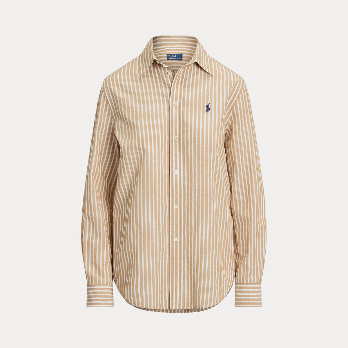 CAMICIA IN COTONE E LINO A RIGHE DAL VESTITO CLASSICO