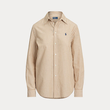 CAMICIA IN COTONE E LINO A RIGHE DAL VESTITO CLASSICO