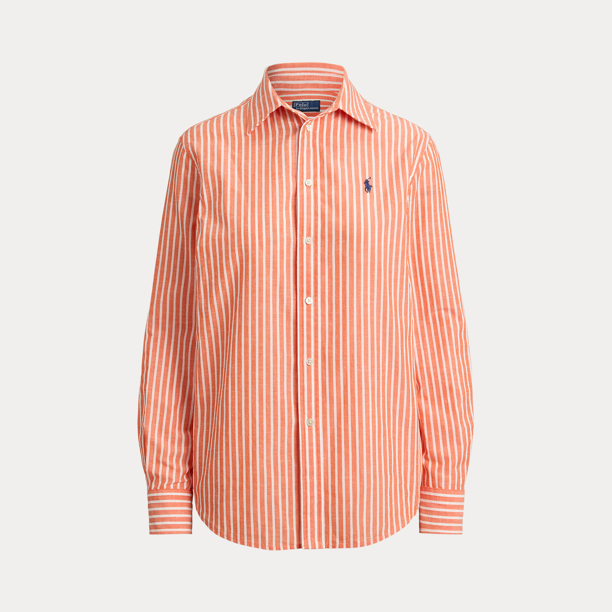 CAMICIA IN COTONE E LINO A RIGHE DAL VESTITO CLASSICO