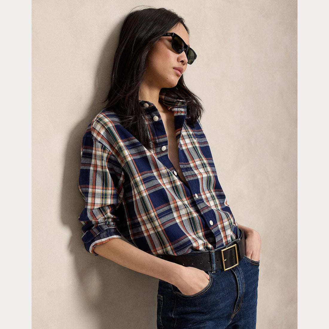 Camicia a quadri in cotone dalla vestibilità comoda