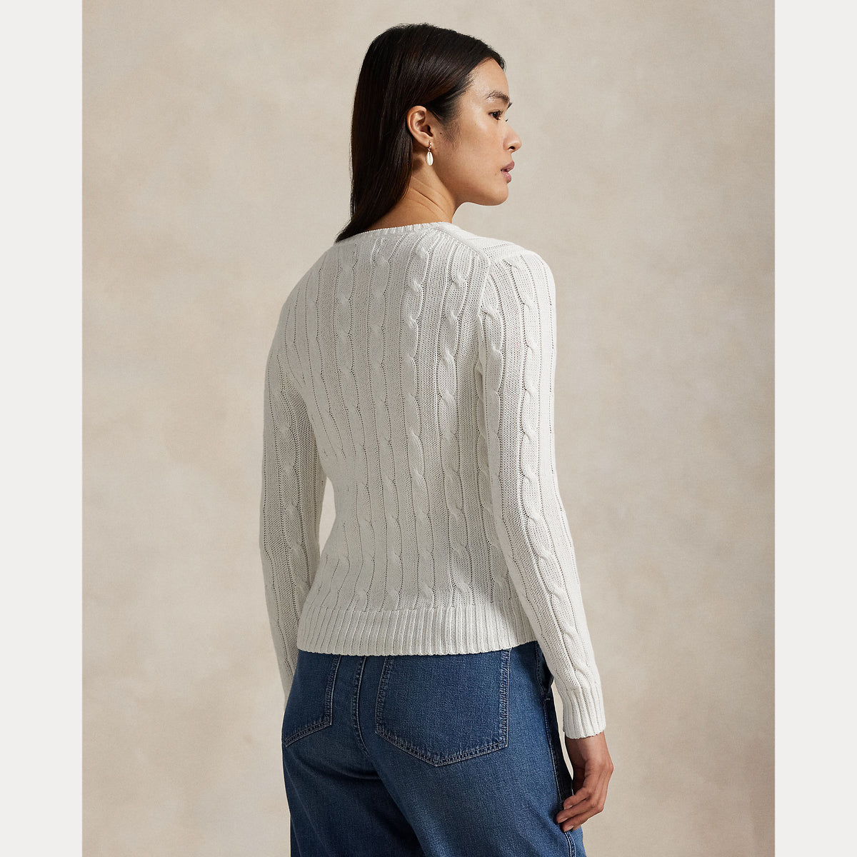 MAGLIA GIROCOLLO IN COTONE A TRECCE