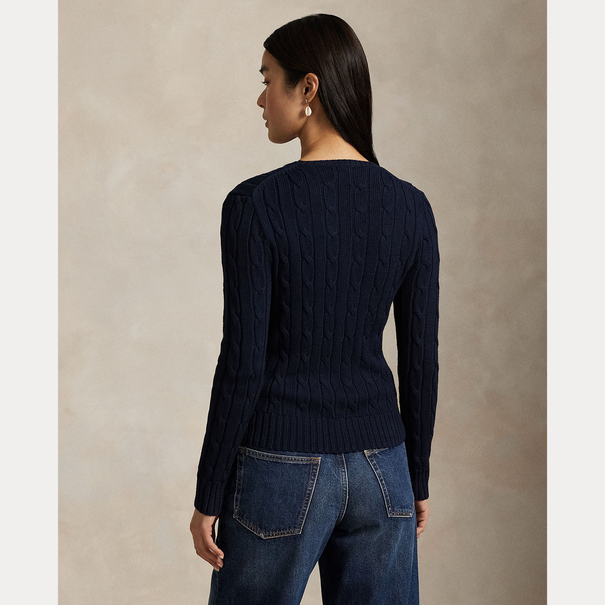 MAGLIA GIROCOLLO IN COTONE A TRECCE