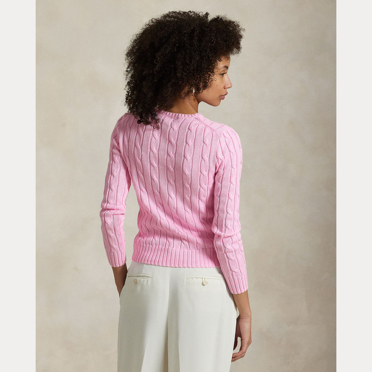 MAGLIA GIROCOLLO IN COTONE A TRECCE