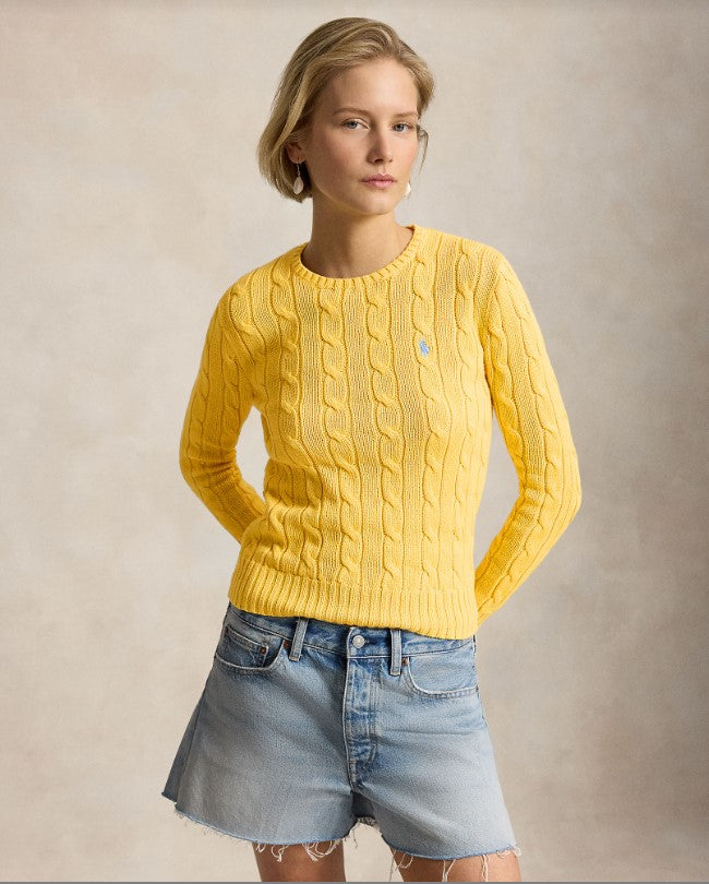 MAGLIA GIROCOLLO IN COTONE A TRECCE