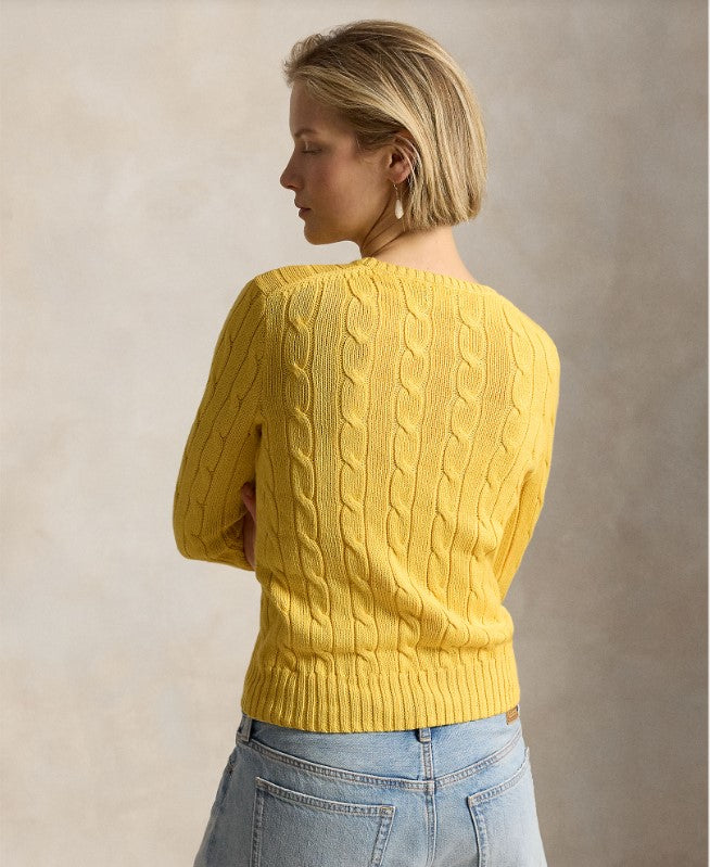 MAGLIA GIROCOLLO IN COTONE A TRECCE