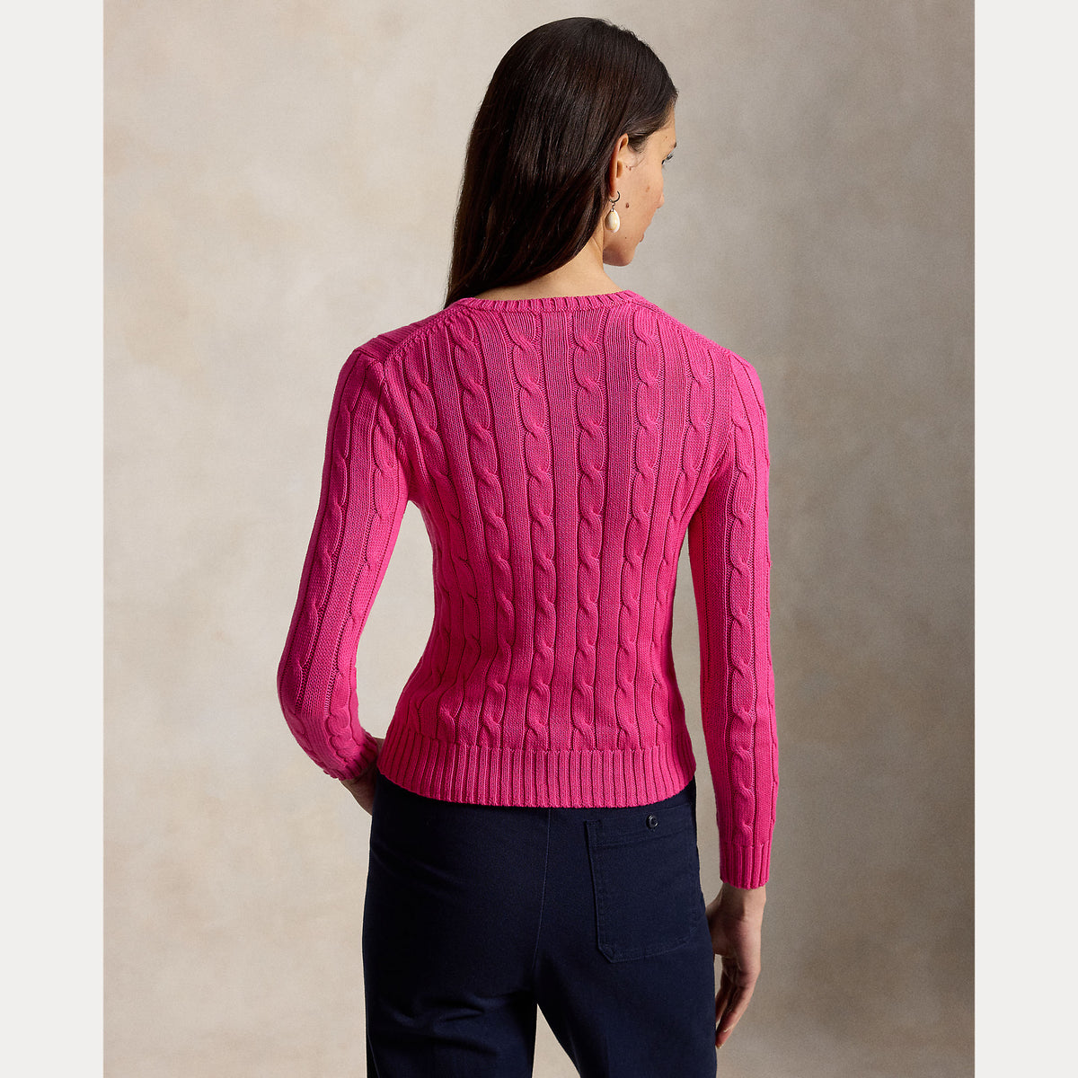 MAGLIA GIROCOLLO IN COTONE A TRECCE