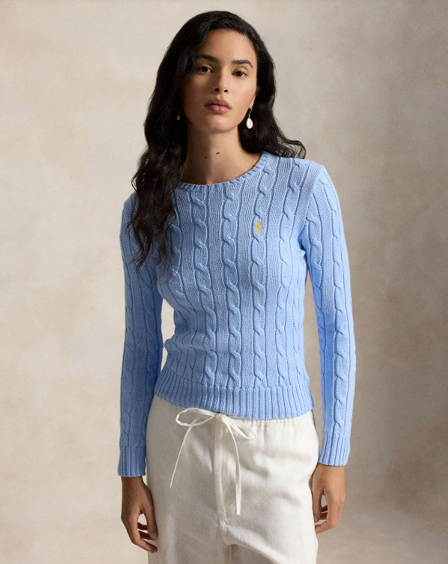MAGLIA GIROCOLLO IN COTONE A TRECCE