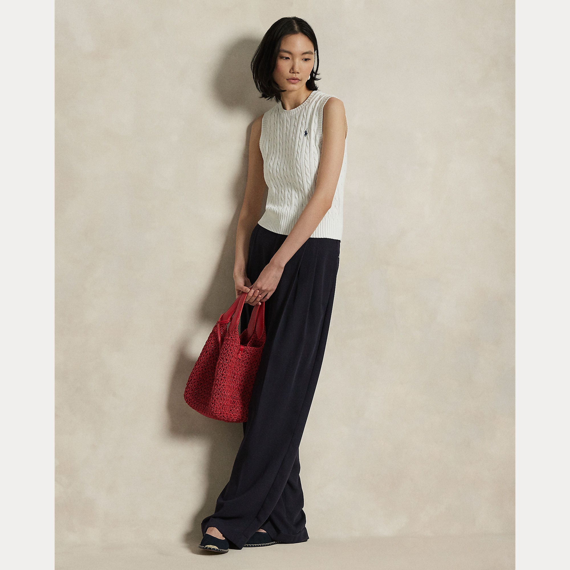 GILET IN COTONE A TRECCE