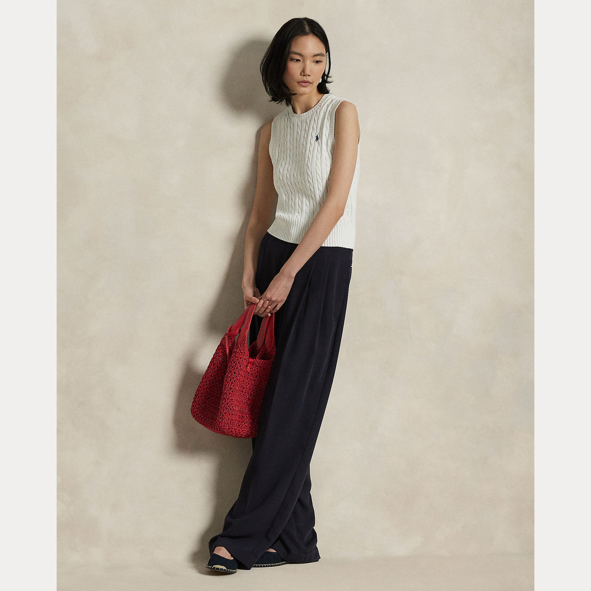 GILET IN COTONE A TRECCE