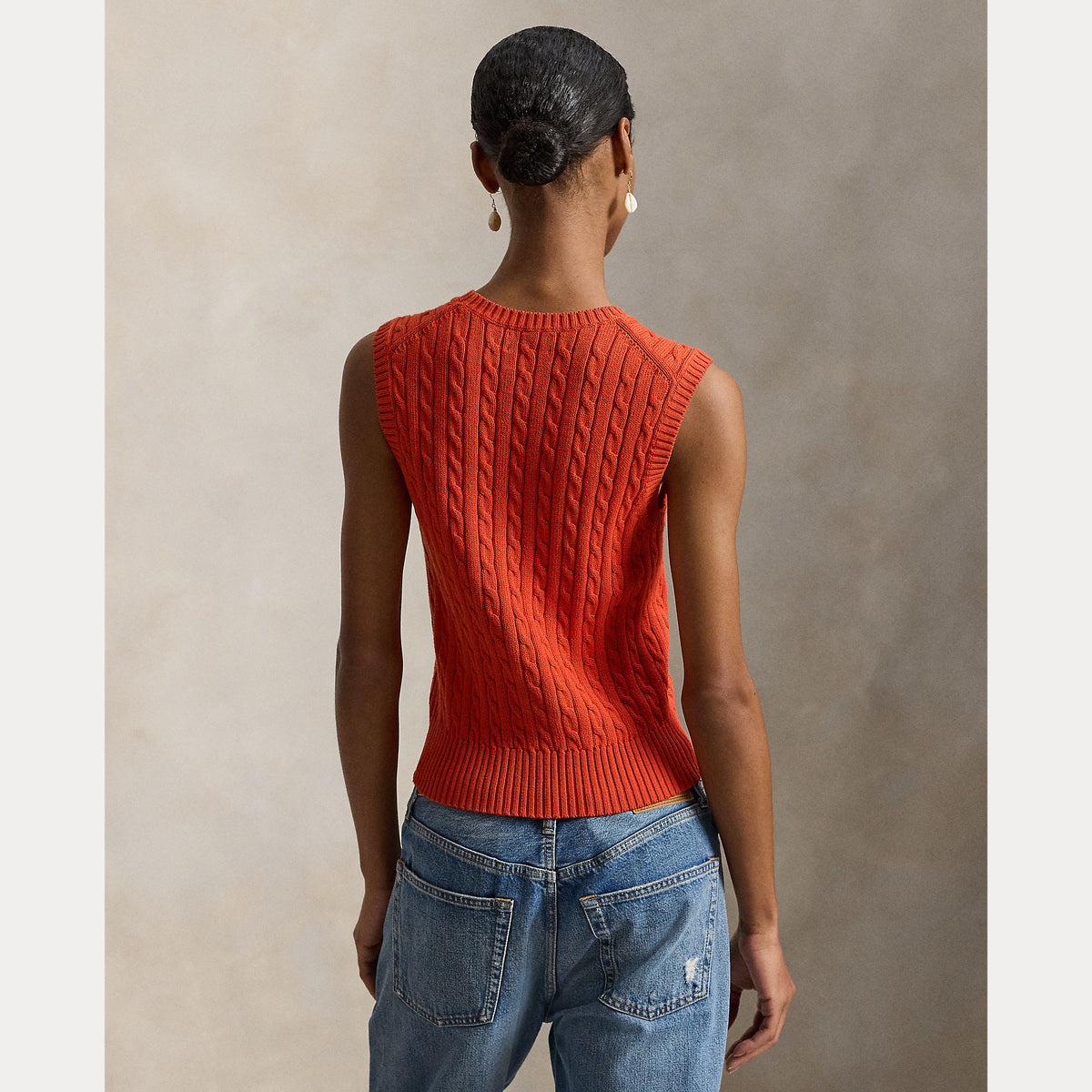GILET IN COTONE A TRECCE