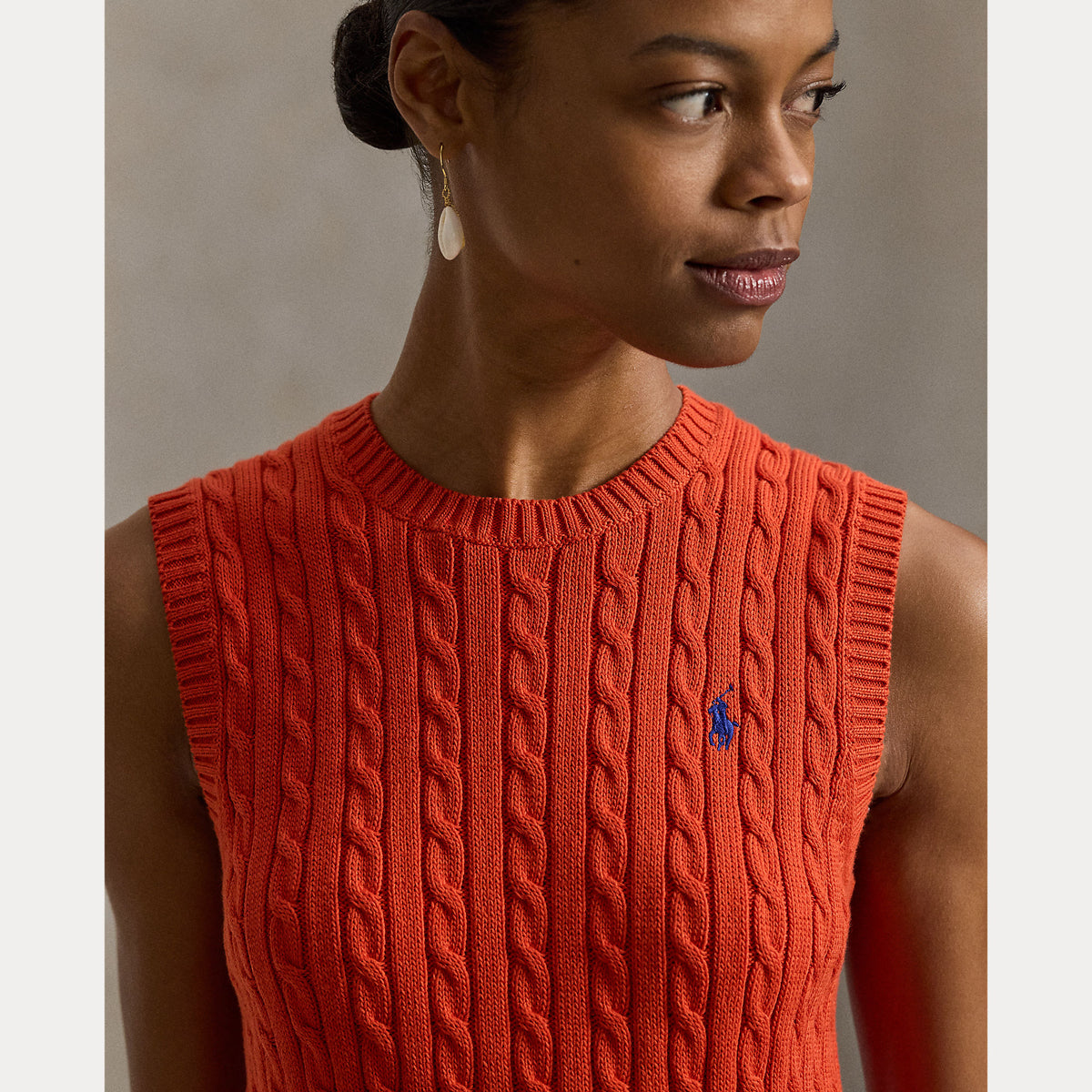 GILET IN COTONE A TRECCE