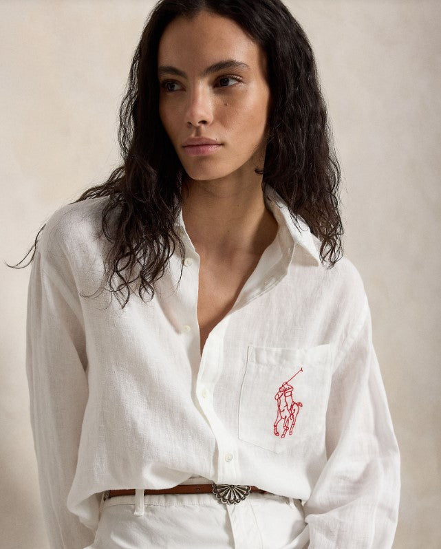 CAMICIA IN LINO BIG PONY OVERSIZE