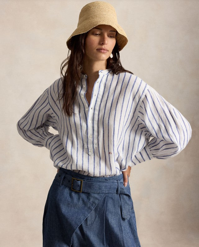 CAMICIA IN LINO A RIGHE