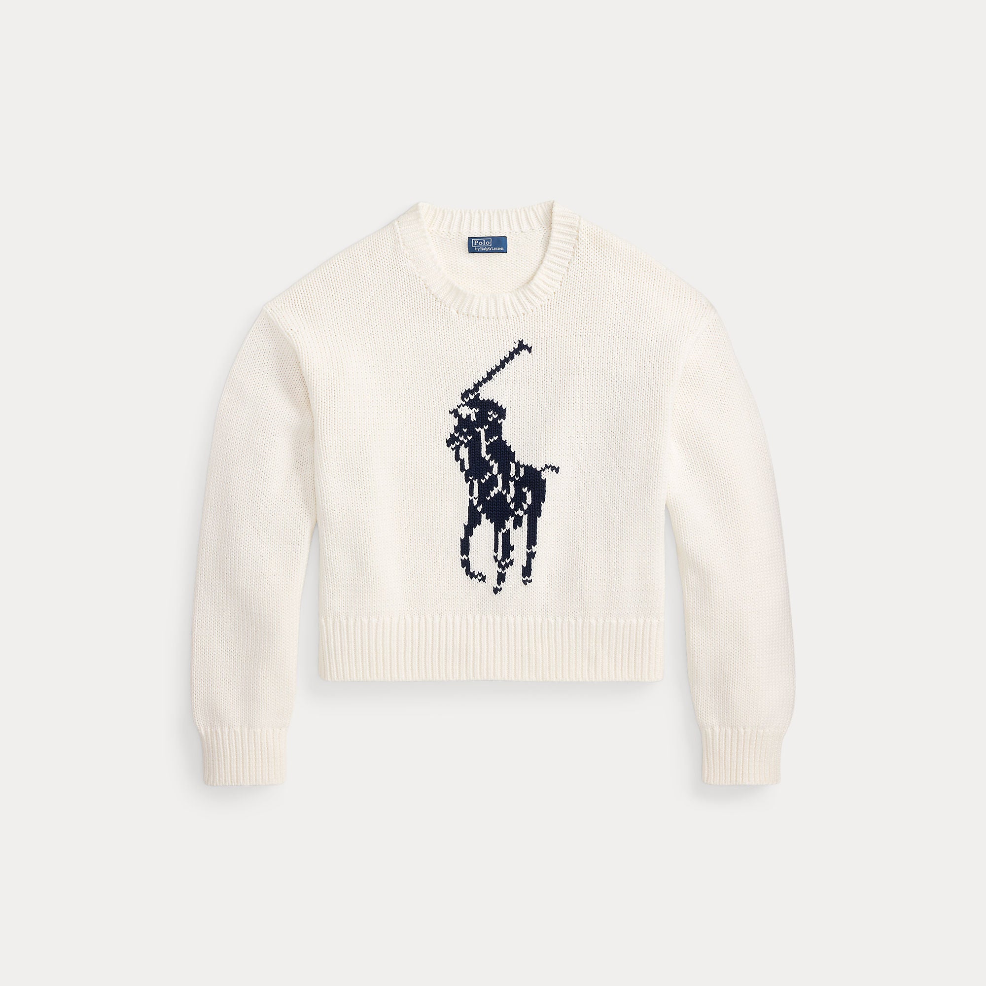 MAGLIONE GIROCOLLO IN COTONE BIG PONY