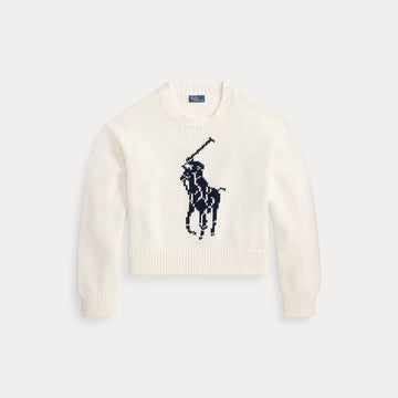 MAGLIONE GIROCOLLO IN COTONE BIG PONY